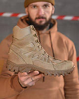 Тактические зимние берцы койот, армейские демисезонные берцы койот нубук+Cordura