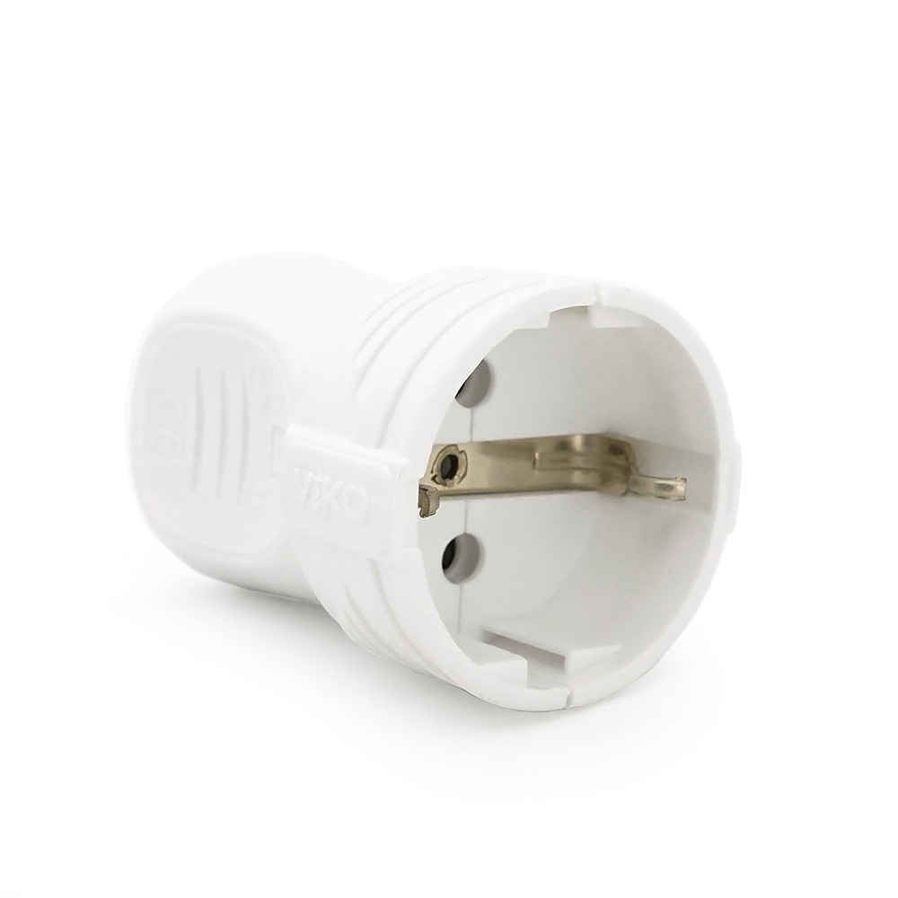 Штепсельне гніздо VIKO без заземлення 7.5А 260V. White. ПВХ, фото 1