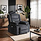 Крісло реклайнер з масажем Jasper темно-сіре тканинне для дому, фото 2