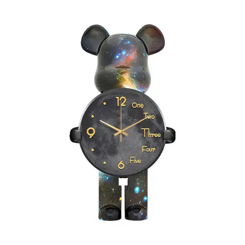 Настінний годинник Фігурка Ведмідь Bearbrick Космічний 30 см NCH-31-60