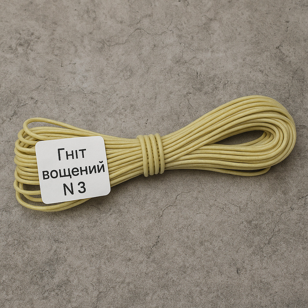 Вощений гніт для насипних свічок #3 Проміс-Плюс 100 м., фото 1