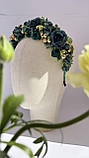 Віночок на голову з зеленими квітами, фото 9