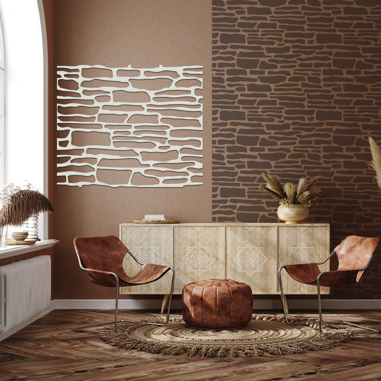 Трафарет тонкий 5 мм для штукатурки, багаторазовий фарбування під природний камінь (840х1000), фото 1