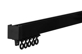 Карниз для штор стельовий Arin Чорний посилений, Бігунок на ролику