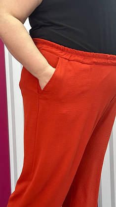 Штани легкі вільні "Мокко" великого розміру 62-64 66-68 70-72 74-76, фото 2