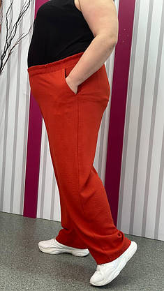 Штани легкі вільні "Мокко" великого розміру 62-64 66-68 70-72 74-76, фото 3