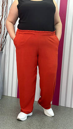 Штани легкі вільні "Мокко" великого розміру 62-64 66-68 70-72 74-76, фото 4