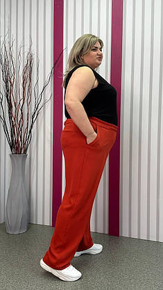 Штани легкі вільні "Мокко" великого розміру 62-64 66-68 70-72 74-76, фото 5