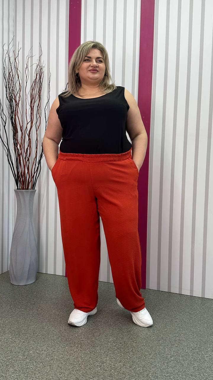 Штани легкі вільні "Мокко" великого розміру 62-64 66-68 70-72 74-76