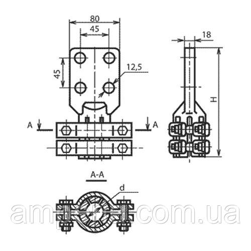 Затискач апаратний штировий АШМ-5-2-1