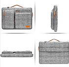 Сумка для ноутбука 15.6" синя з посиленим захистом на ремені та з накладними кишенями, фото 5