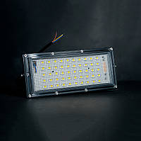 Світильник світлодіодний 50W 50 LED, вуличний прожектор для освітлення, потужний ліхтар від мережі 220В