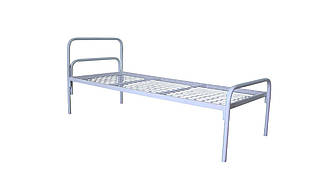 Ліжко металеве односпальне для гуртожитків 190х80 см. Основа, каркас одноярусного ліжка з сіткою