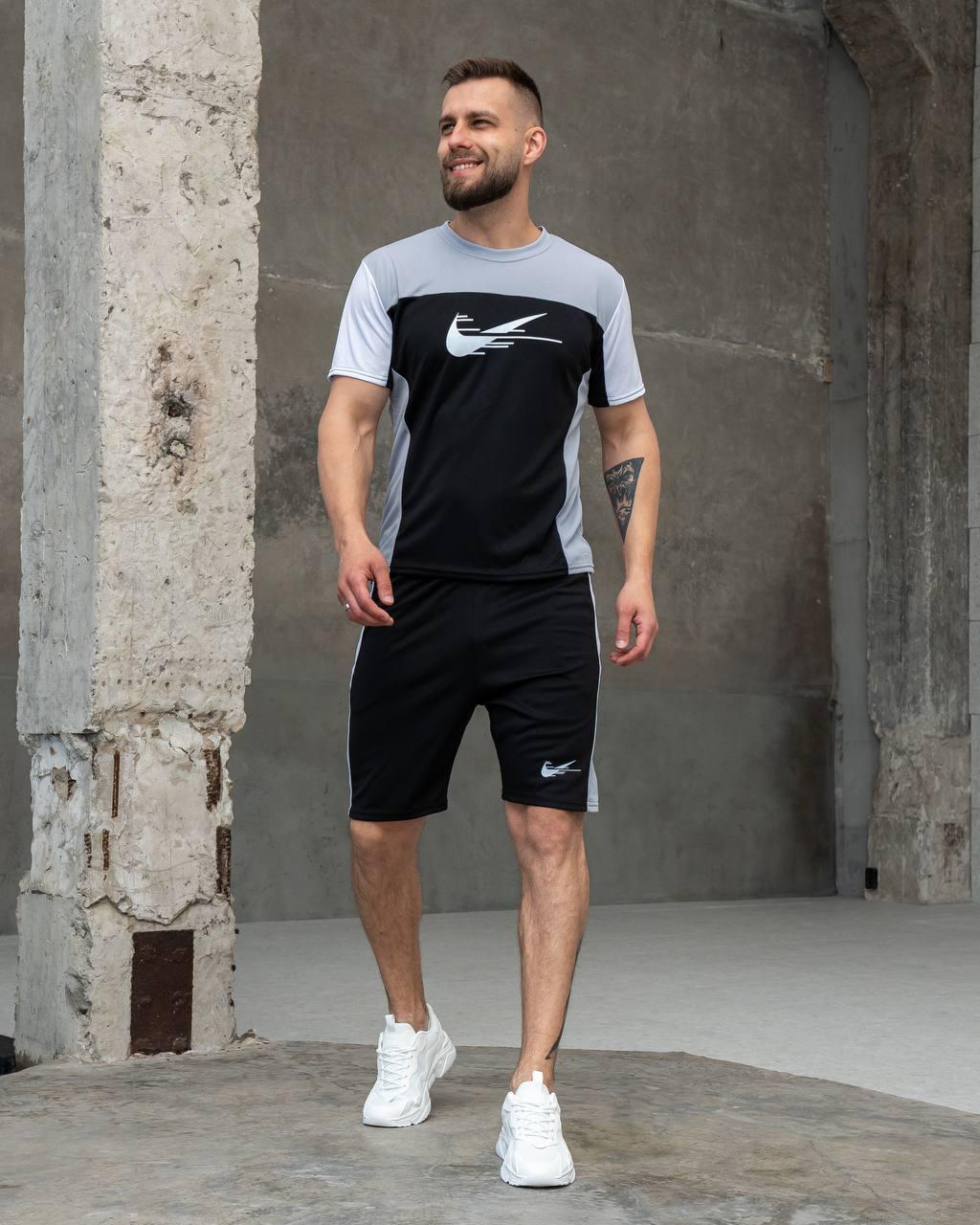 Чоловічий літній спортивний костюм Nike (футболка + шорти)