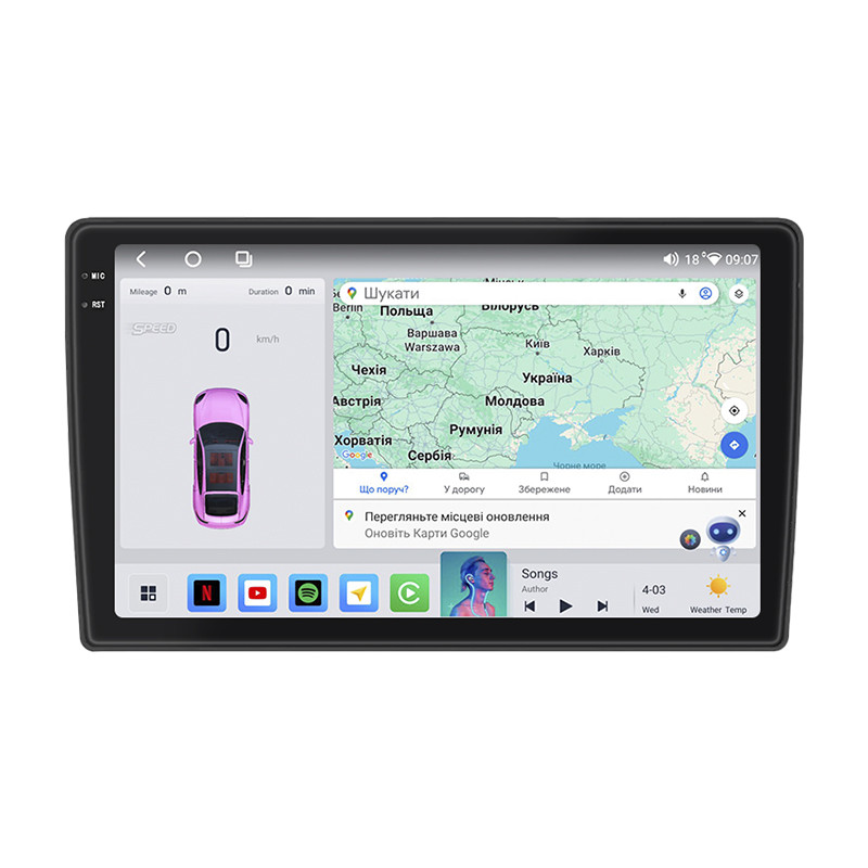 Штатна магнітола Lesko для Citroen C5 II 2008-2016г 9" 4/64 QLED CarPlay 4G Wi-Fi GPS 360 Prime 1 шт., фото 1