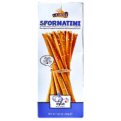 Грісіні з часником Ла Моле La Mole garlic 120g 14шт/ящ (Код: 00-00017686)