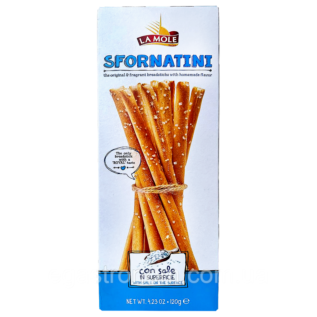 Грісіні з сіллю Ла Моле La Mole salt 120g 14шт/ящ (Код: 00-00017687), фото 1