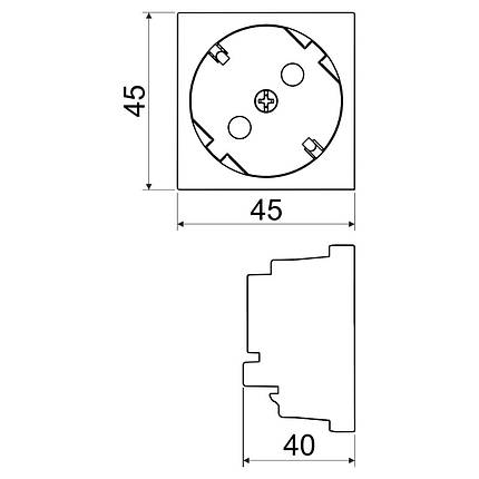 Модульна розетка SCHUKO з захистом для заземлення, 250 В, 16 A, червона, фото 2