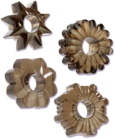 Basic Essentials 4 Pack-Smoke - Набір із чотирьох кілець на пеніс, фото 1