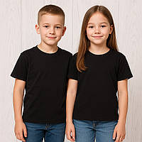 Чёрная детская футболка унисекс из 100% хлопка | Стрейч кулир