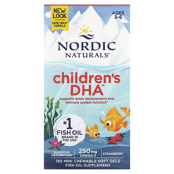 Nordic Naturals Children's DHA Strawberry 180 жувальних міні-капсул