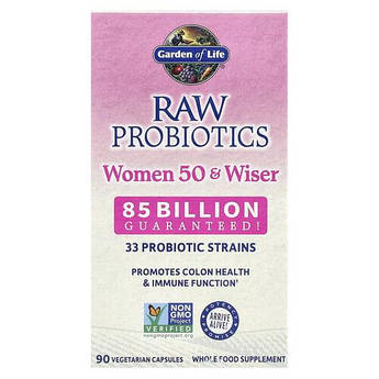 Garden of Life RAW Probiotics, Women 50 & Wiser 90 рослинних капсул