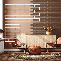 Комплект стартовий+основний трафарети для штукатурки, фарбування з імітацією цегляної кладки (460х1050)