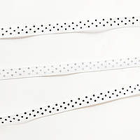 Стрічка репсова в горох №01 білий завширшки 0,9 см