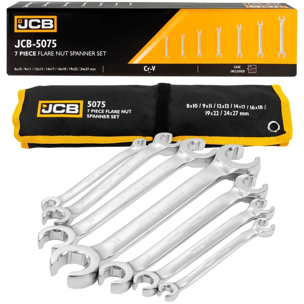 Набір розрізних ключів JCB Tools JCB-5075 в чохлі 7 од, фото 1
