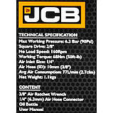 Тріскачка пневматична JCB Tools JCB-RP7412 3/8" 68 Нм, фото 5