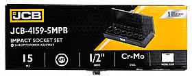 Набір головок ударних JCB Tools JCB-4159-5MPB 15 од 1/2" 6-гр