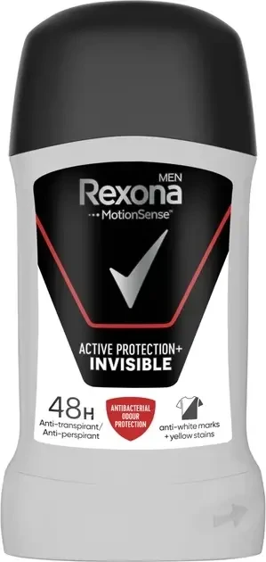 Антиперспірант-олівець Rexona Men "Антибактеріальний + Невидимий"