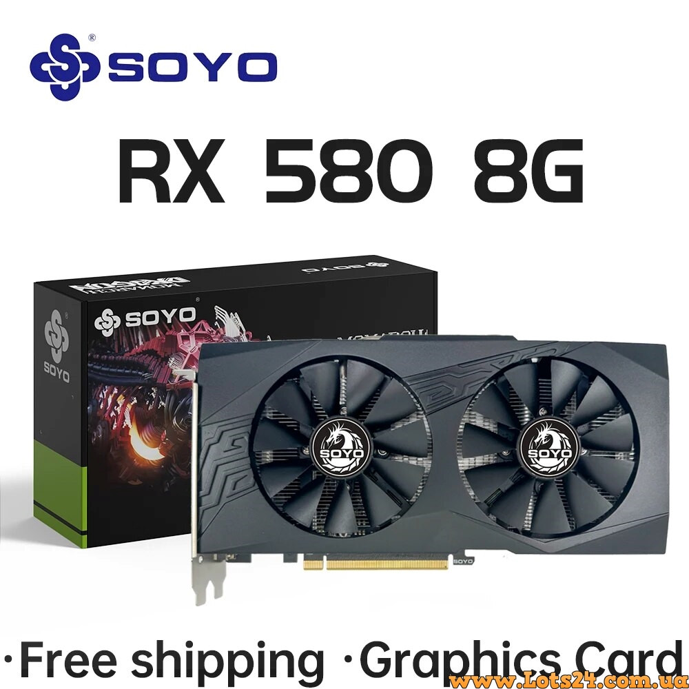 Видеокарта Radeon RX 580 8 GB GDDR5 DirectX 12 бюджетна відеокарта для ігор майнінгу 2к монітора 2025 rx580 8ГБ ПК