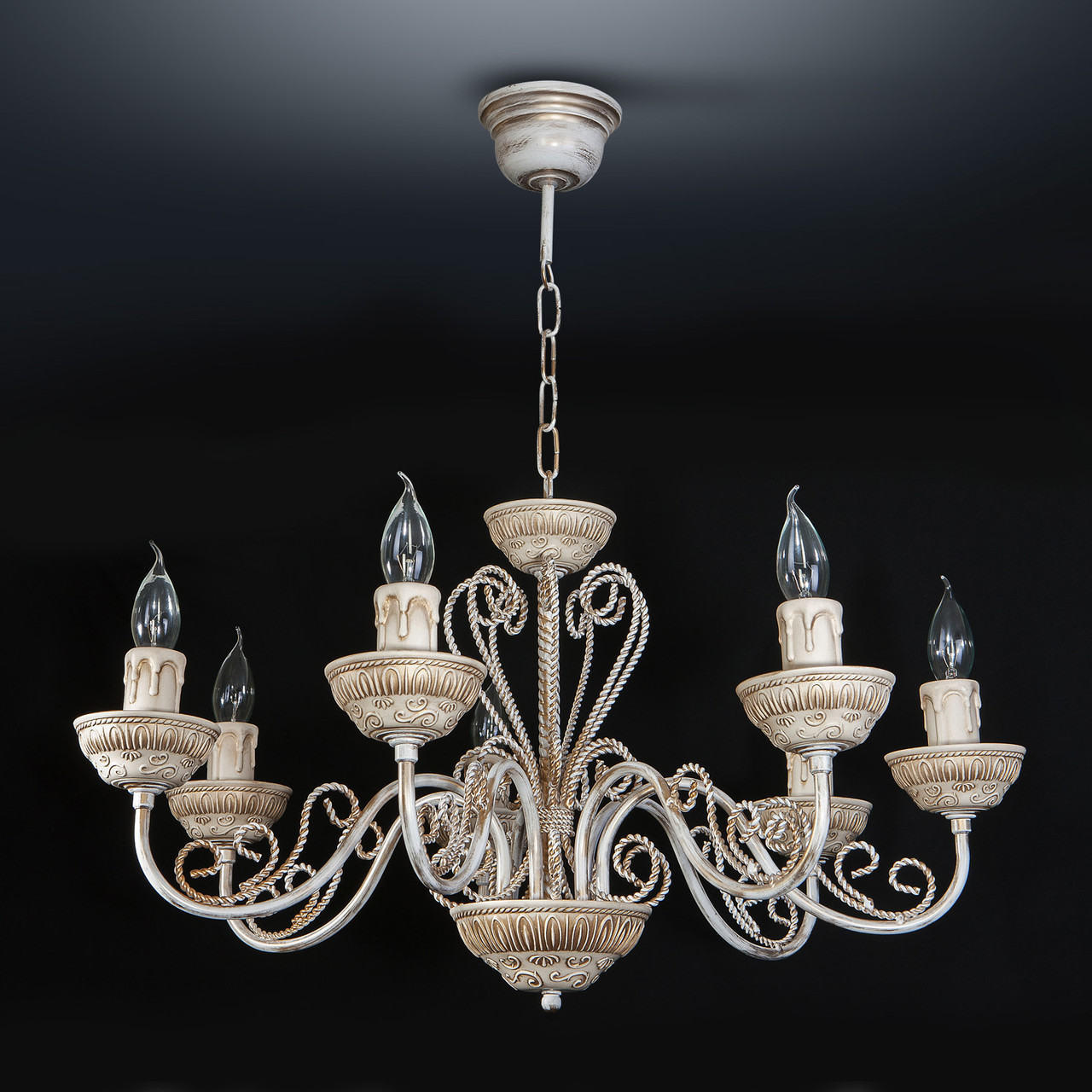 Люстра на ланцюгу, для великої кімнати, 7-ми лампова, фото 1