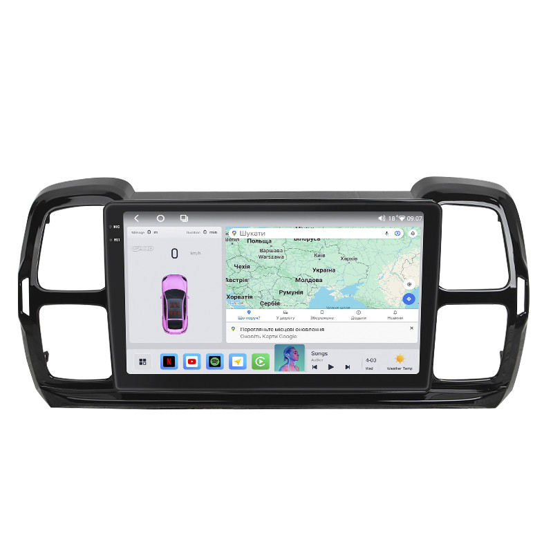 Магнітола Lesko для Citroen C5 Aircross I 2018-н.в. 9" 4/64 QLED CarPlay 4G Wi-Fi GPS 360 Prime Ситроен
