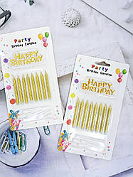 Свічка в торт 8 шт 5.7 см + Happy Birthday