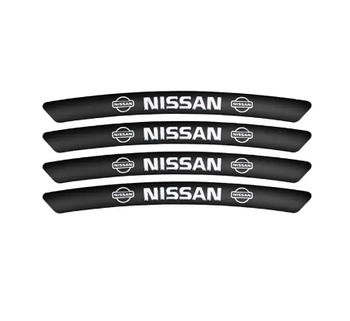 Металеві наклейки на диск авто з логотипом Nissan, чорні