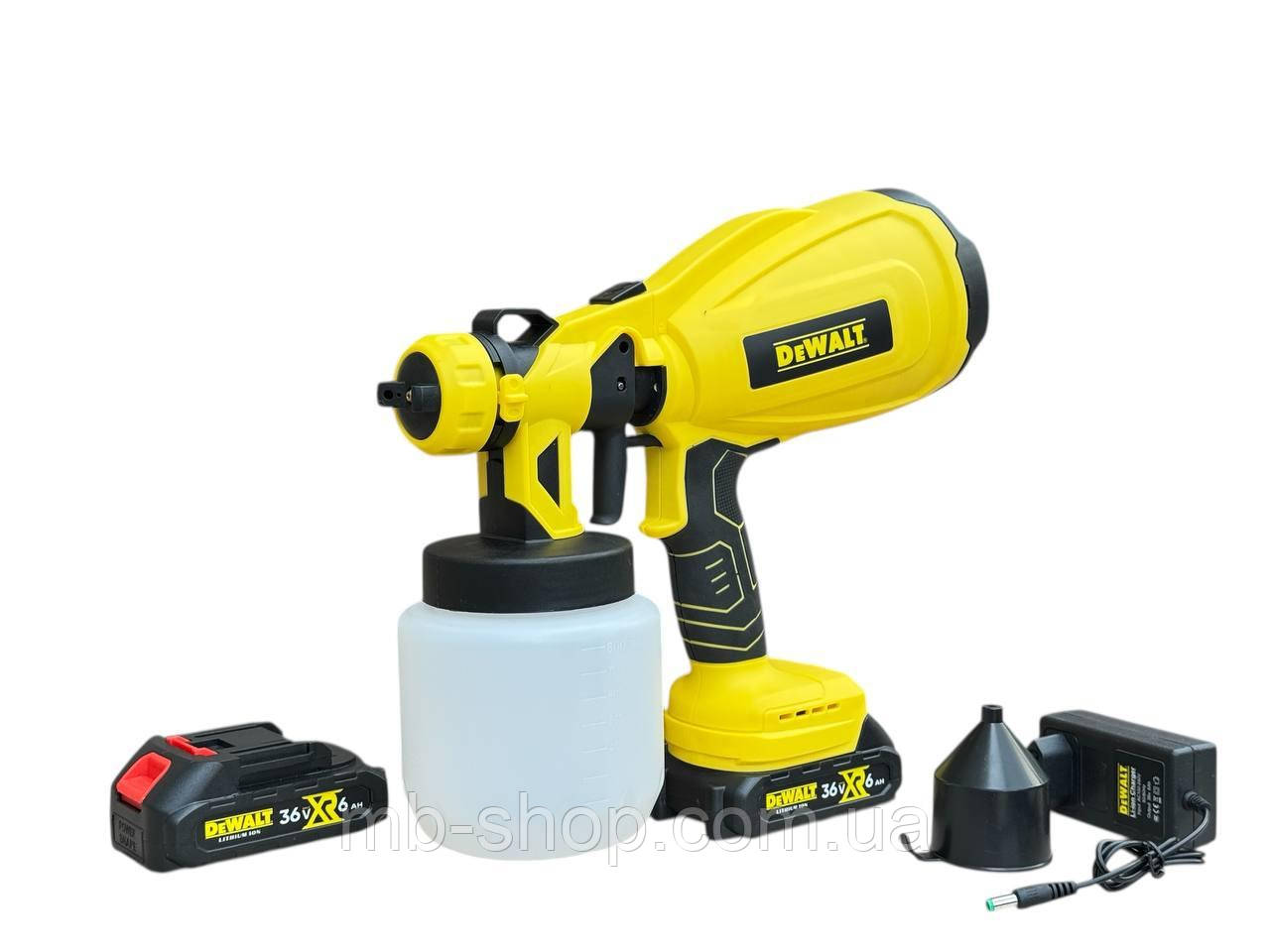 Акумуляторний фарбокопульт DeWalt DXR 651 (36V, 6AH) АКБ розпилювач з регулюванням ширини Девольт, фото 1