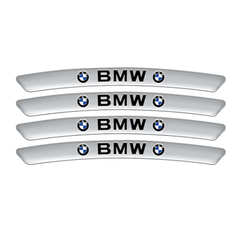 Металеві наклейки на диск авто з логотипом BMW, сірі