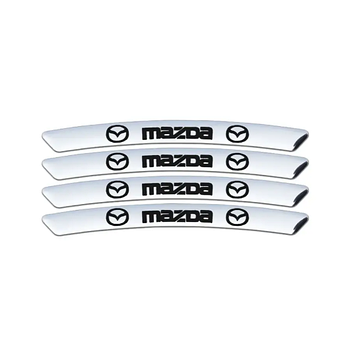 Металеві наклейки на диск авто з логотипом Mazda, сірі