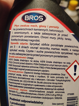 Засіб від моху, водоростей та лишайників Bros 500 мл (Польща), фото 2