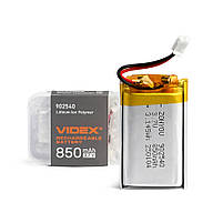 Акумулятор Li-Pol Videx VLF-B902540-85 (9x25x40мм) 850mAh (3.7v) з конектором, фото 4