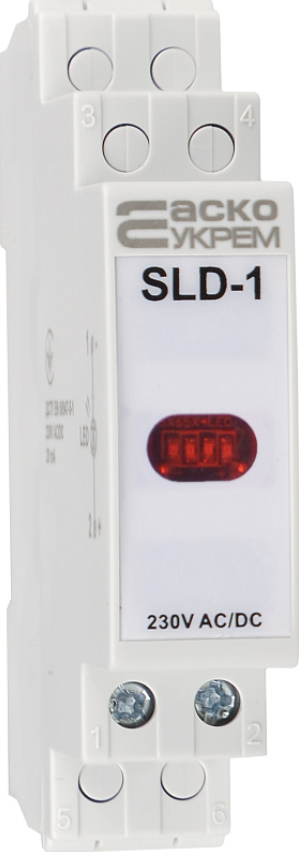 Сигнальний індикатор синій 230V AC/DC SLD-1 на DIN-рейку
