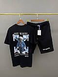 Чоловічий літній костюм OFF WHITE футболка та шорти D12750 чорний, фото 2
