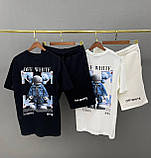 Чоловічий літній костюм OFF WHITE футболка та шорти D12750 чорний, фото 3