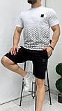 Чоловічий літній костюм Hugo Boss футболка та шорти D12753 чорно-білий, фото 2