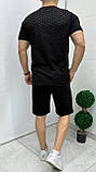 Чоловічий літній костюм Hugo Boss футболка та шорти D12754 чорний S, фото 3