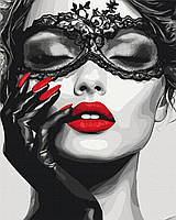 Картина за номерами 40×50 см Чорно-біла. Таємниці під маскою Brushme BS54349