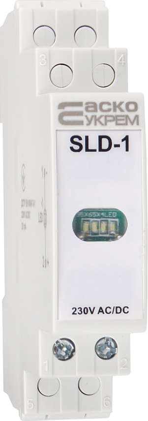 Сигнальний індикатор білий 230V AC/DC SLD-1 на DIN-рейку