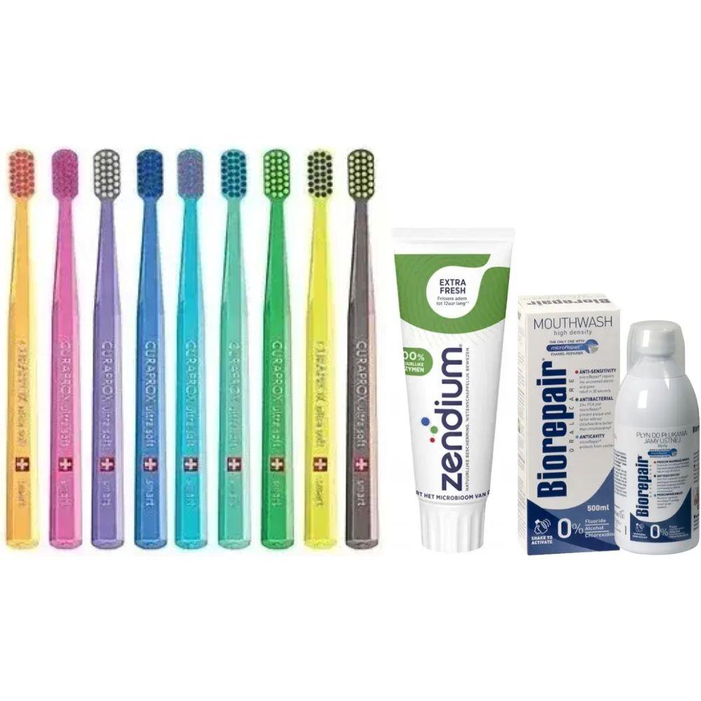 Зубна щітка Curaprox CS Smart 7600 + паста Zendium Extra Fresh свіжість та захист + ополіскувач BIOREPAIR